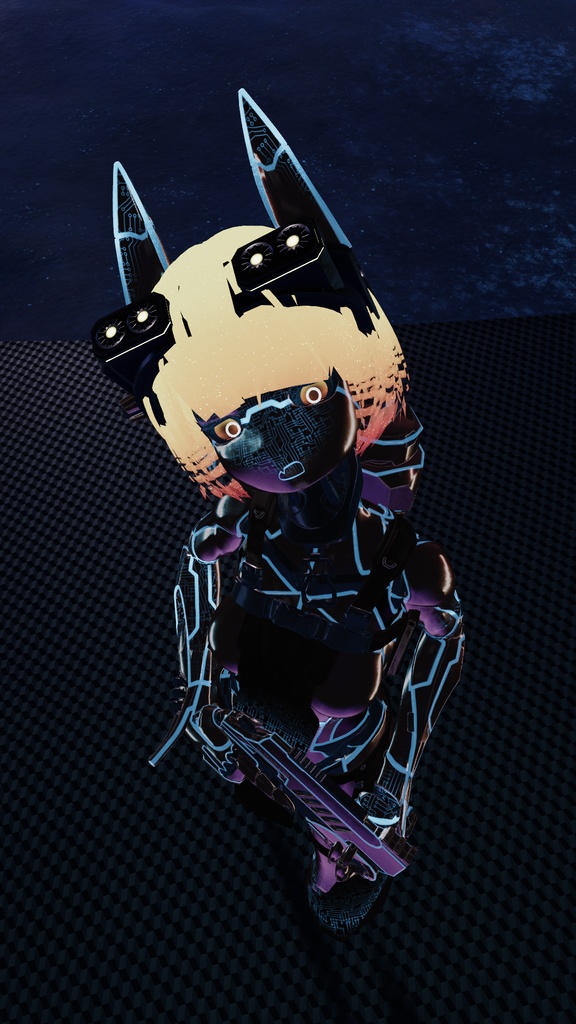 Synthwave CyberCyant - Cyant and Runyant Material and texture set - VRChat