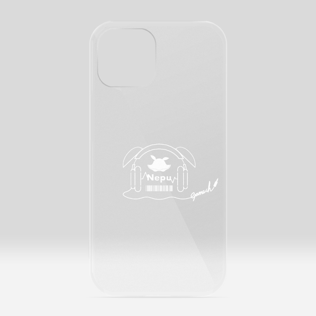Nepu クリアiPhoneケース【ロゴ/白】