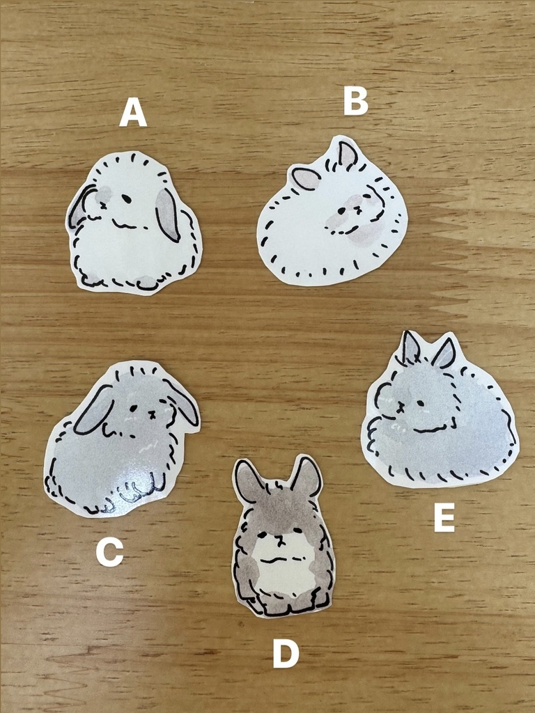 うさぎステッカー(中)