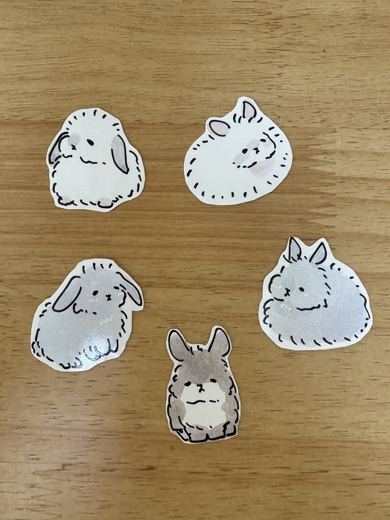 うさぎステッカー(中)