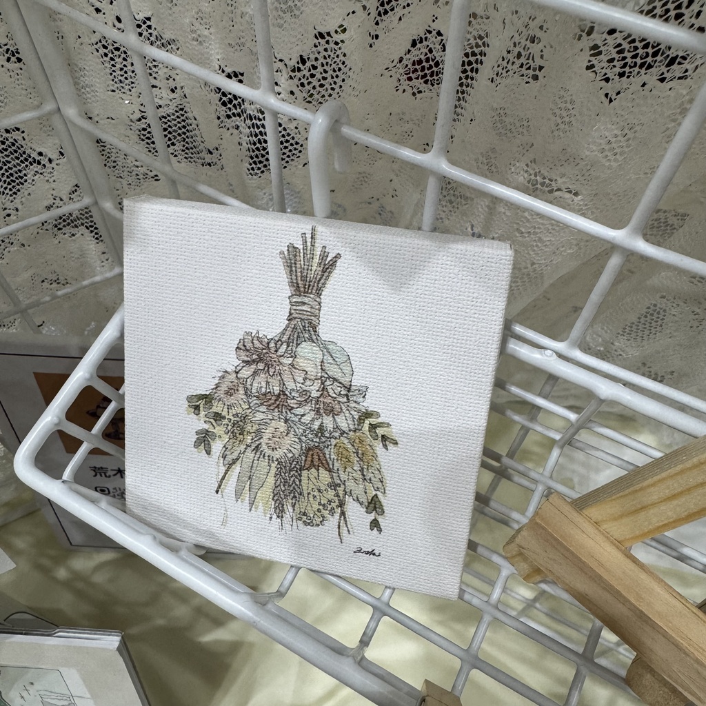 ドライフラワーミニキャンバス(イーゼル付)