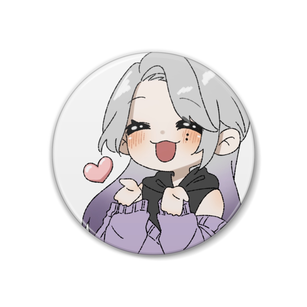 一色紫雨 缶バッジ (ハート)