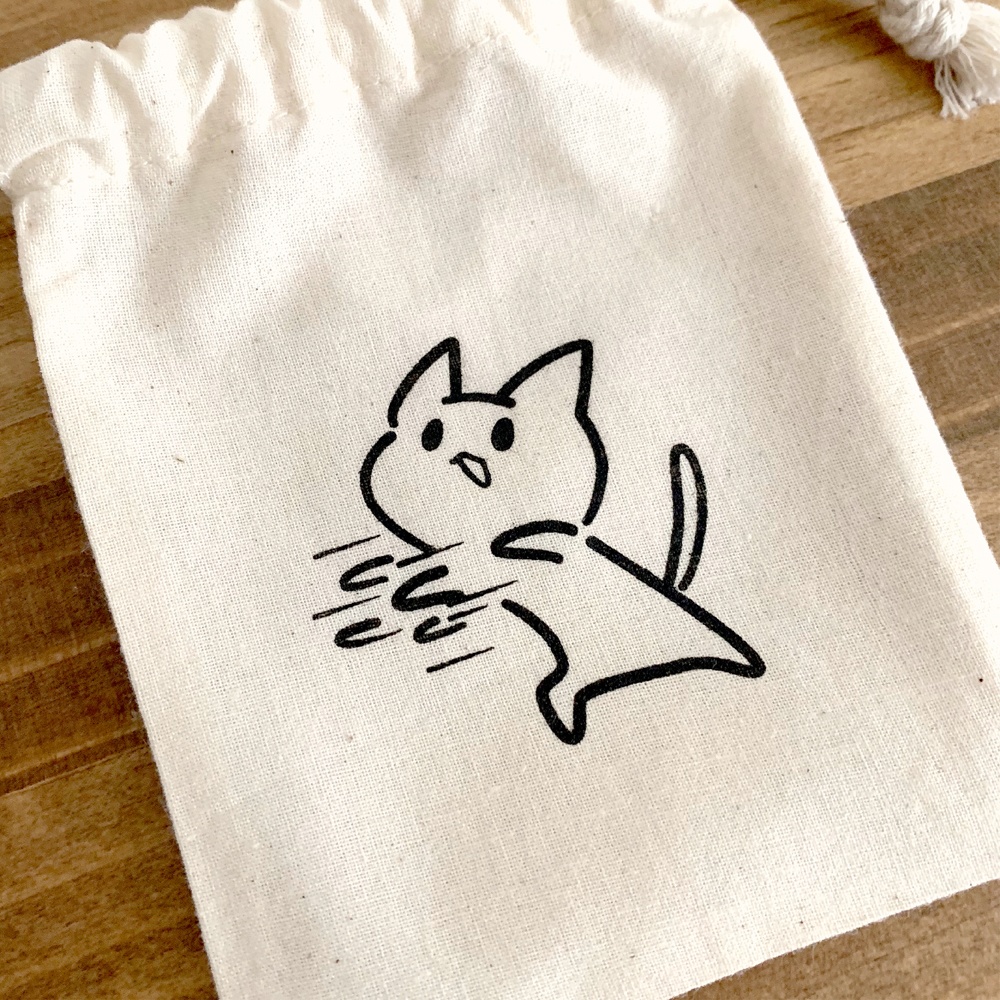 ねこパンチ ミニ巾着