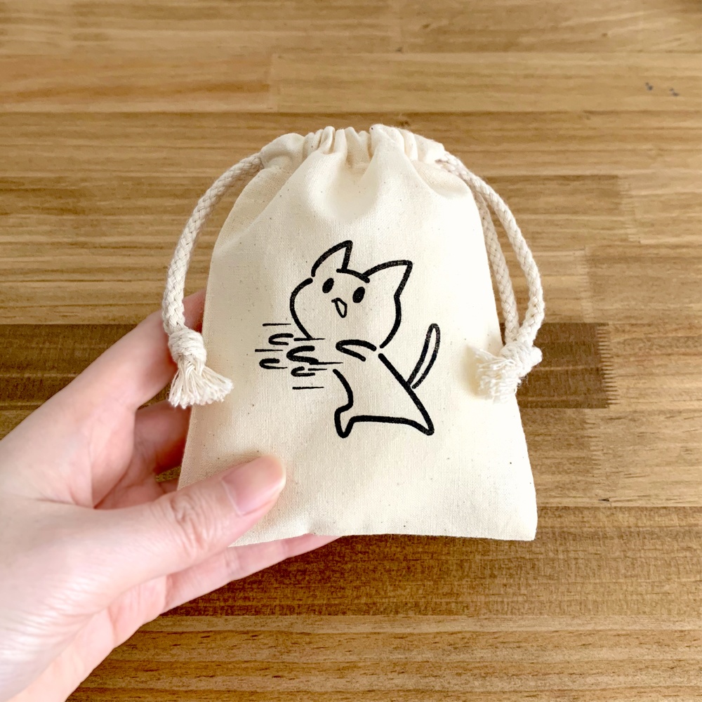 ねこパンチ ミニ巾着