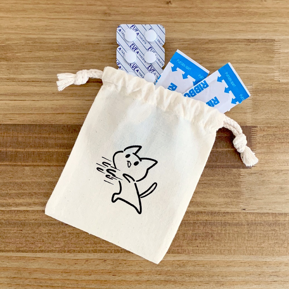 ねこパンチ ミニ巾着