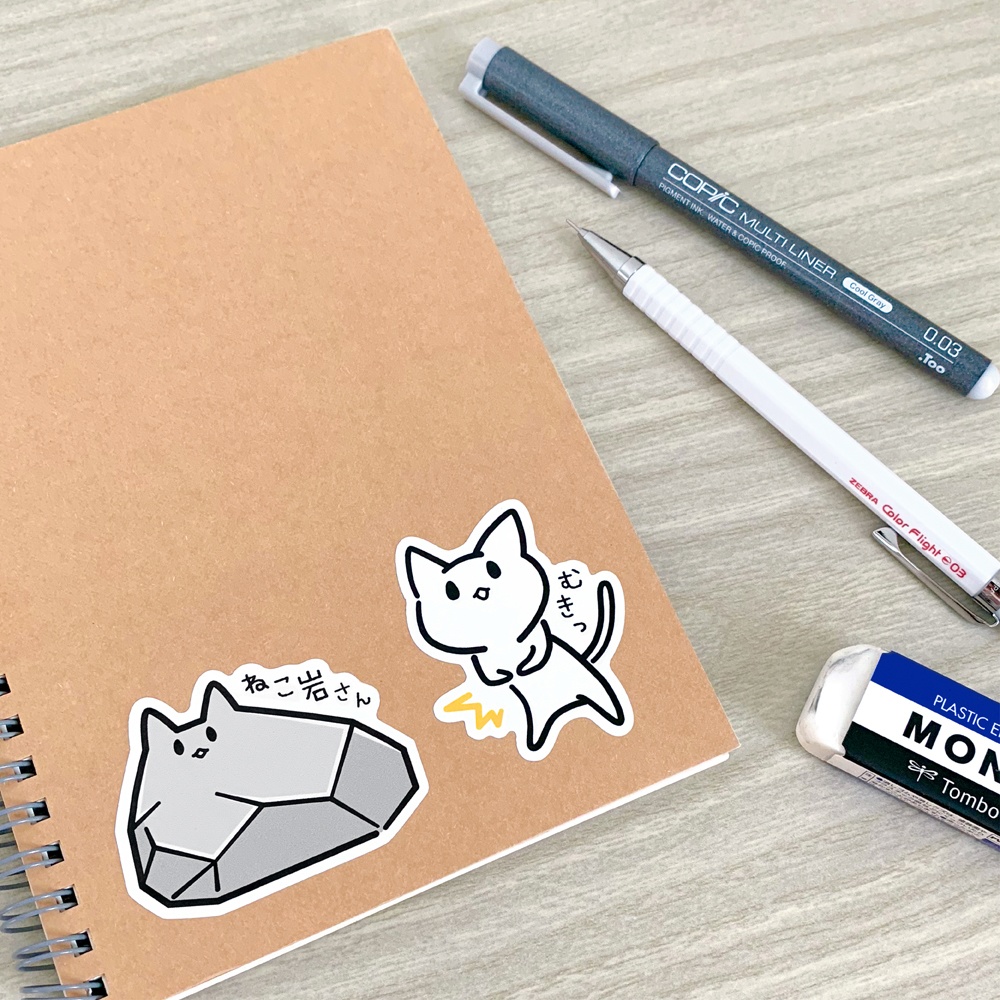 うらめしにゃー 型抜きステッカー