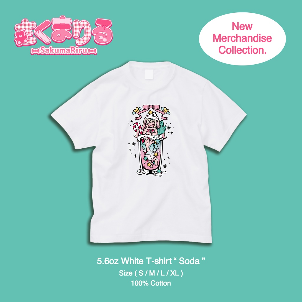 White T-shirt " Soda " 5.6oz 【Tシャツ】