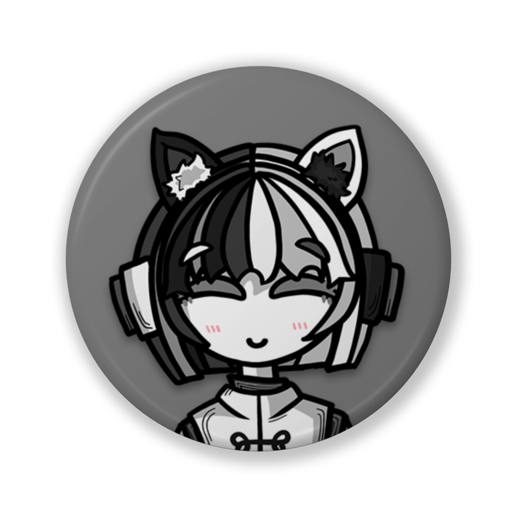 モノクロコードシンプル缶バッジ