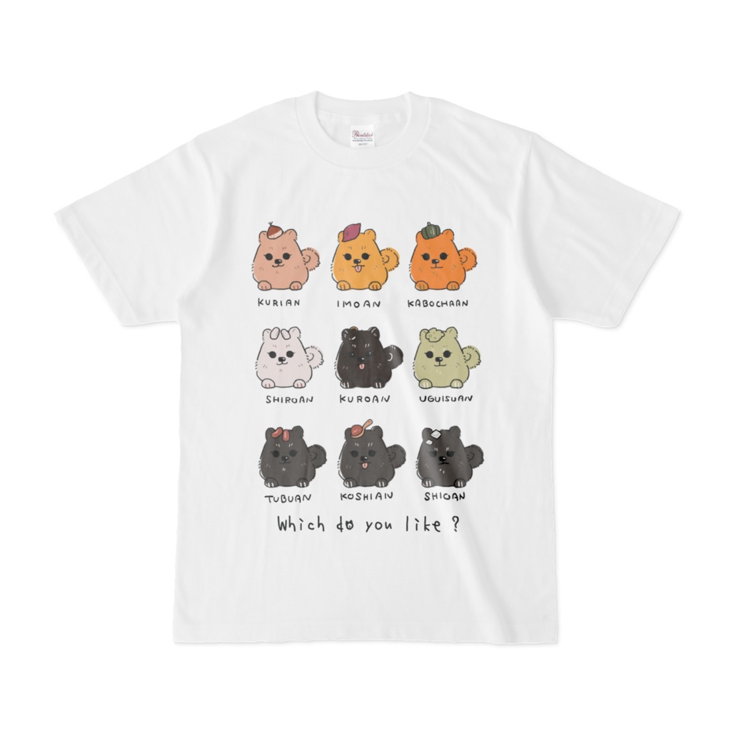 ポメチワ餡子Tシャツー白