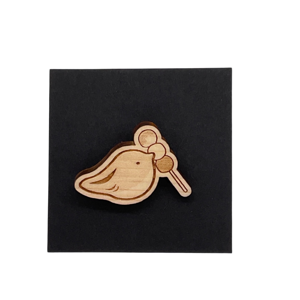 とりとおだんごブローチ