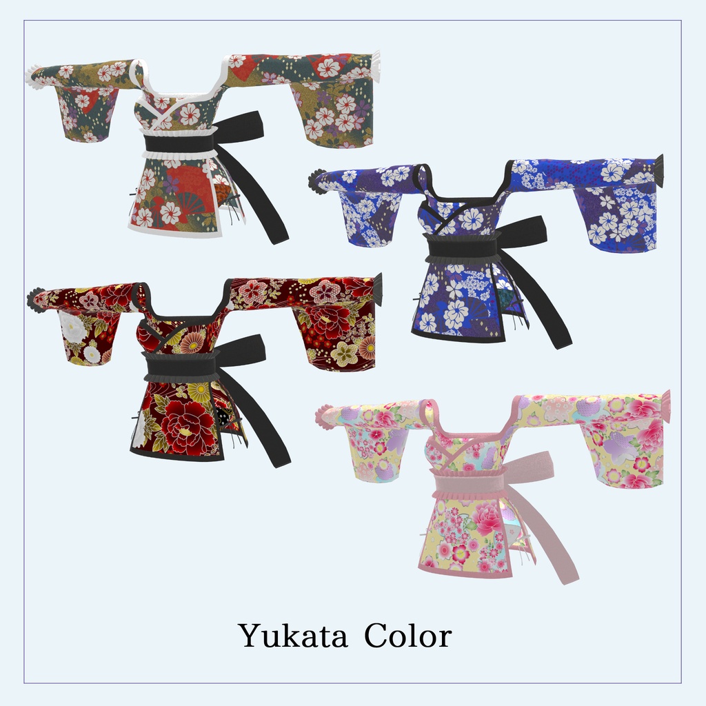 【6アバター対応】着崩しミニ浴衣