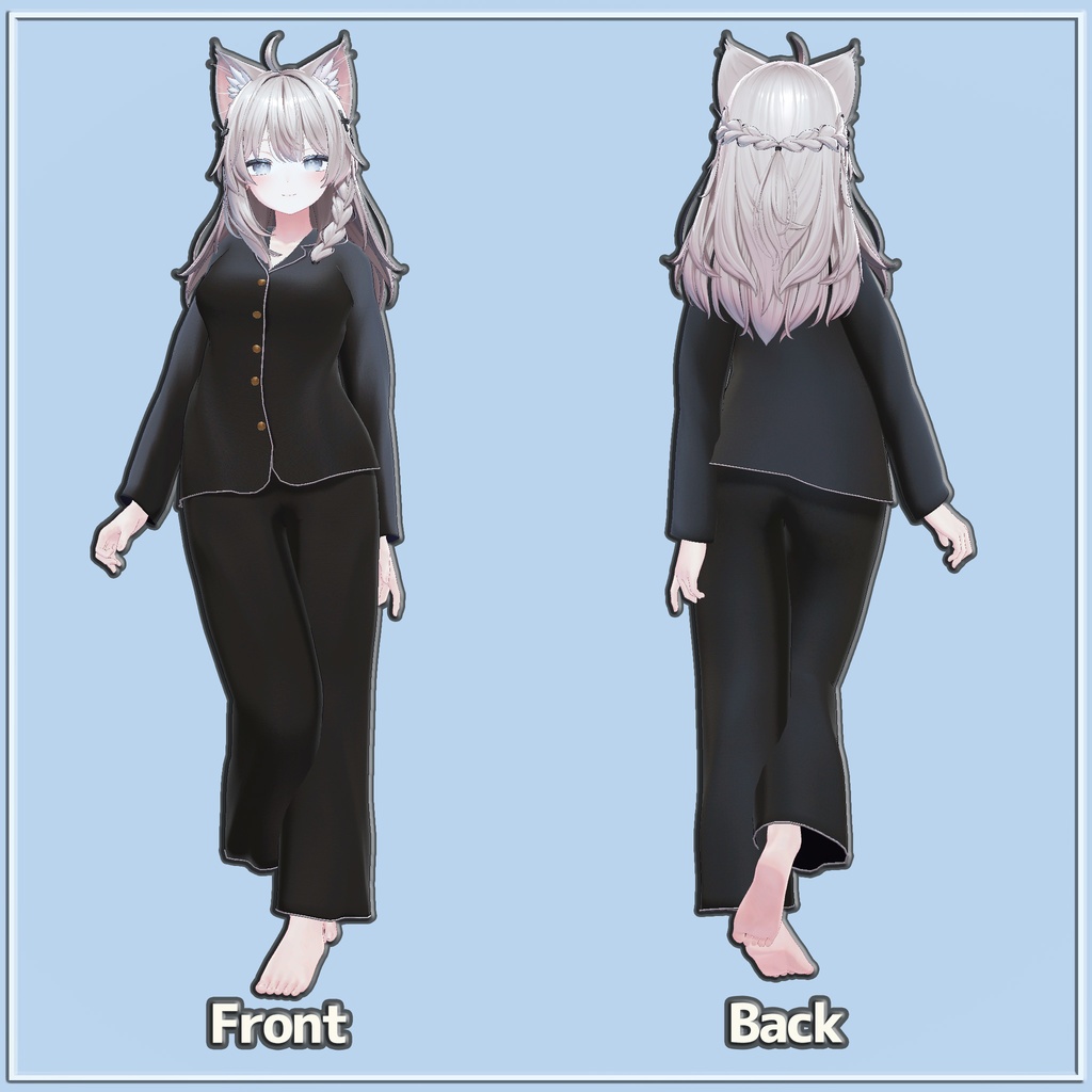 【12アバター対応】ふつうのパジャマ【シャチの抱き枕付き】