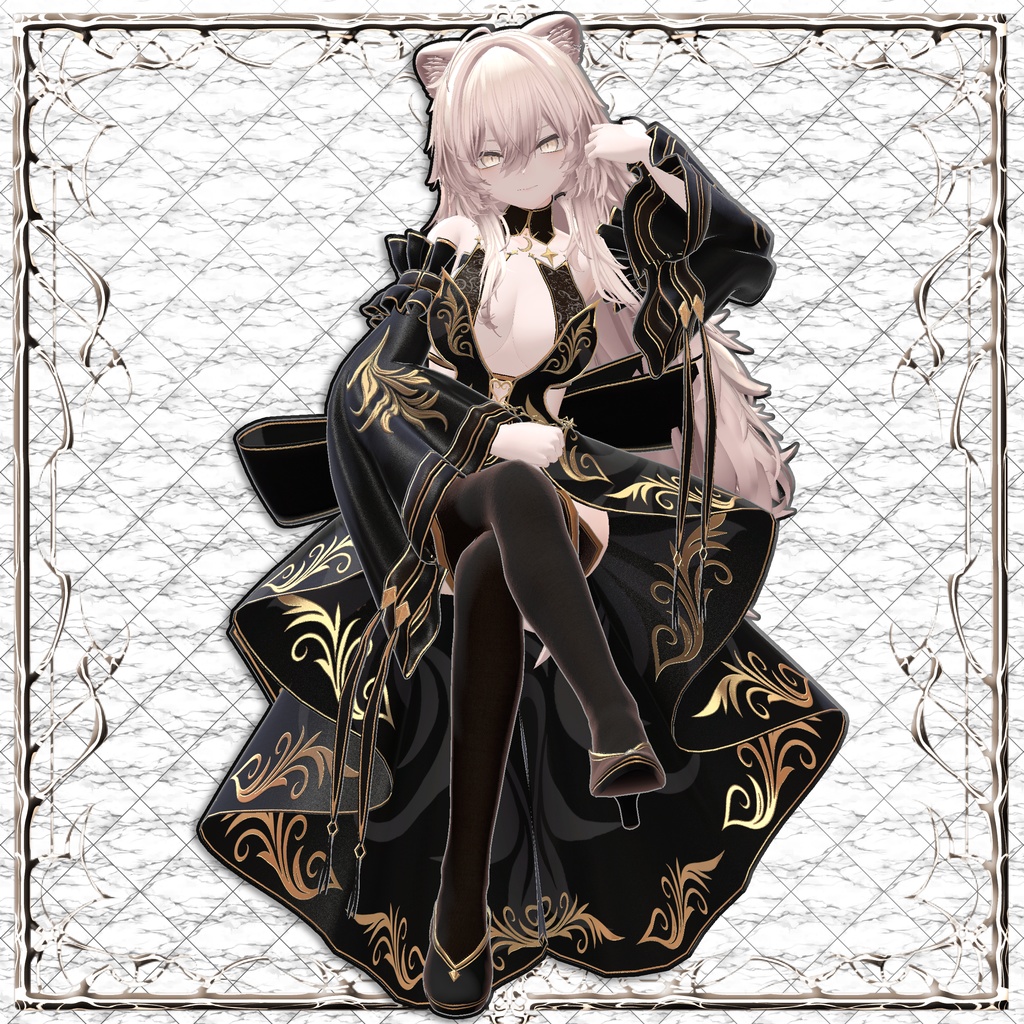 【15アバター対応】ギミック付き衣装『AurumFleurDress』