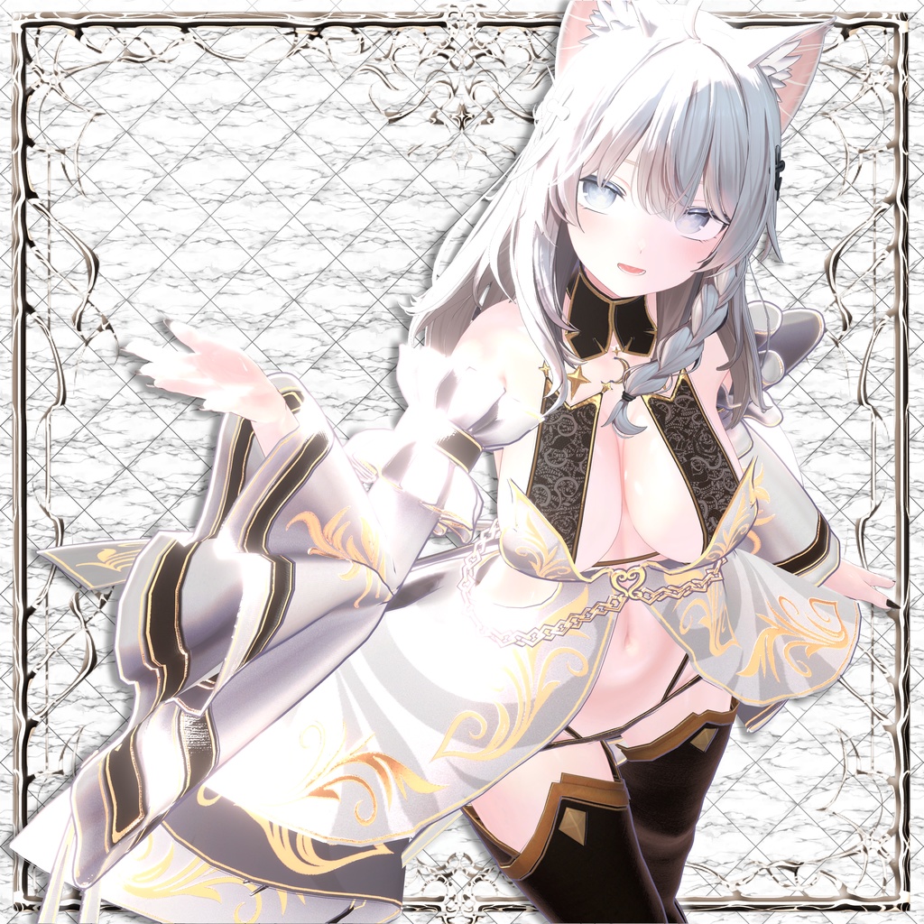 【15アバター対応】ギミック付き衣装『AurumFleurDress』