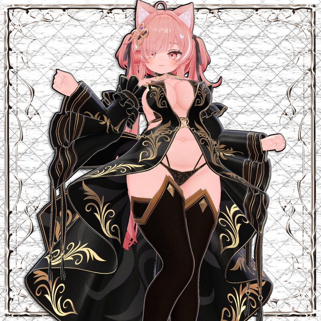 【15アバター対応】ギミック付き衣装『AurumFleurDress』