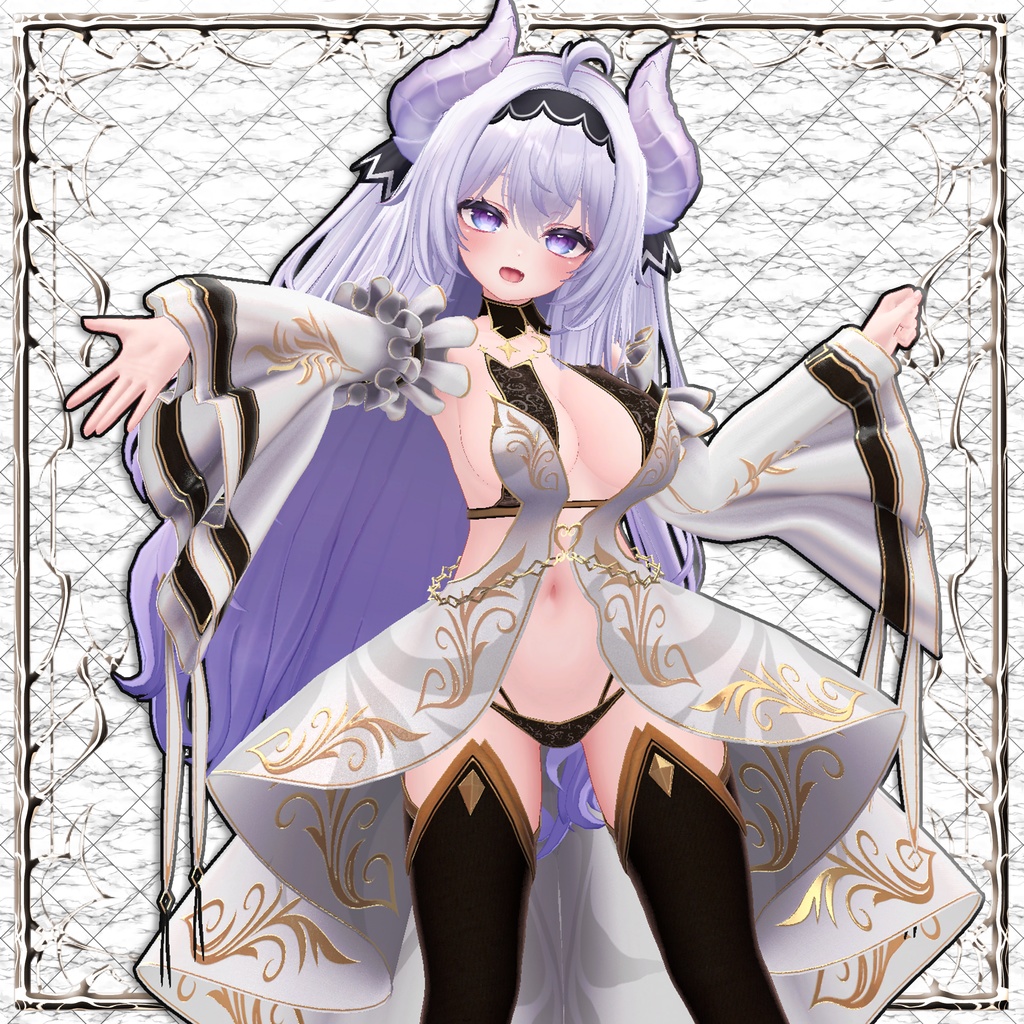 【15アバター対応】ギミック付き衣装『AurumFleurDress』