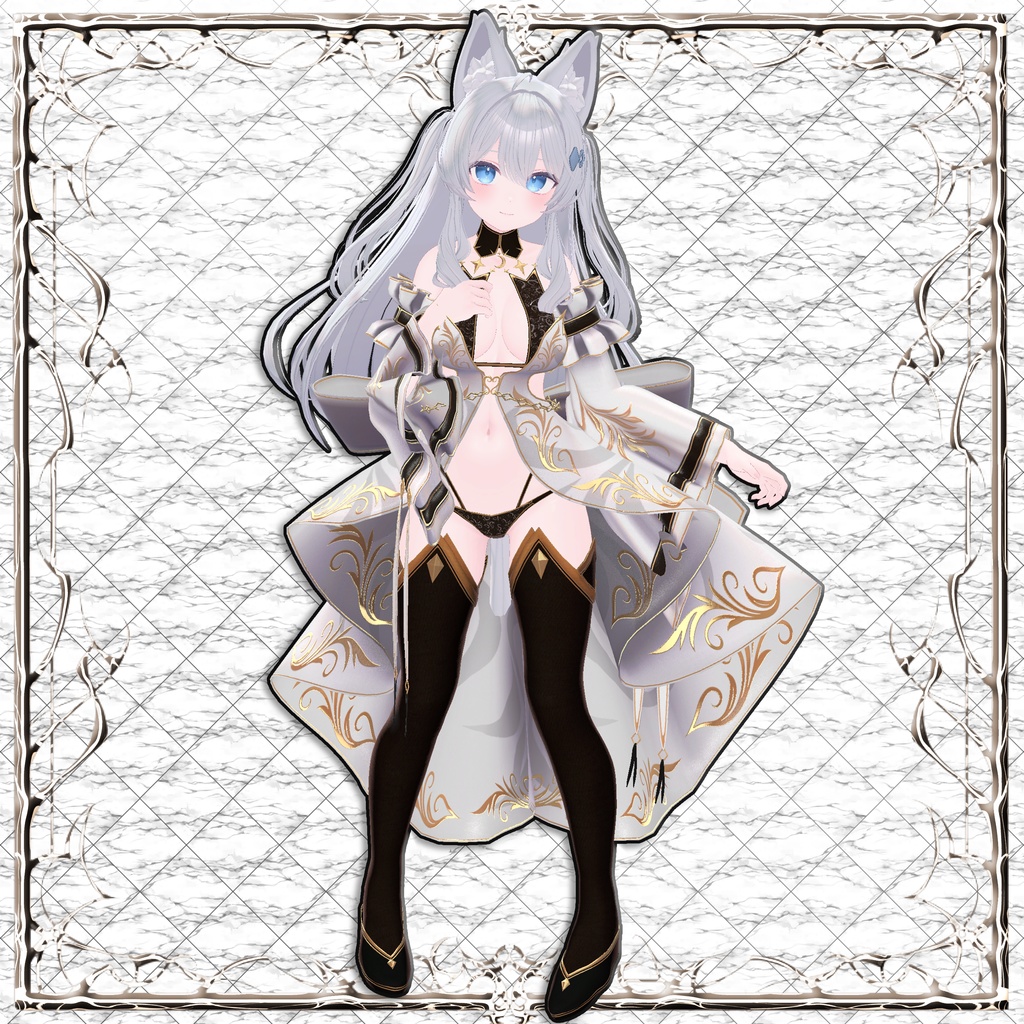 【15アバター対応】ギミック付き衣装『AurumFleurDress』