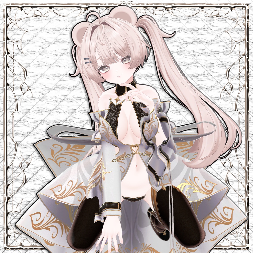 【15アバター対応】ギミック付き衣装『AurumFleurDress』