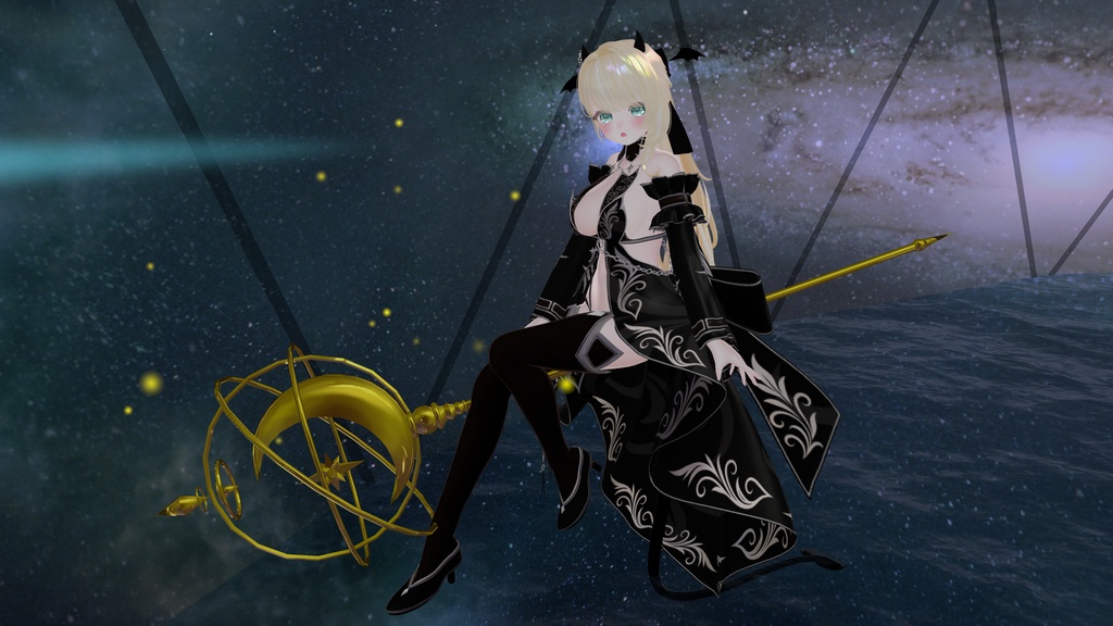 【15アバター対応】ギミック付き衣装『AurumFleurDress』