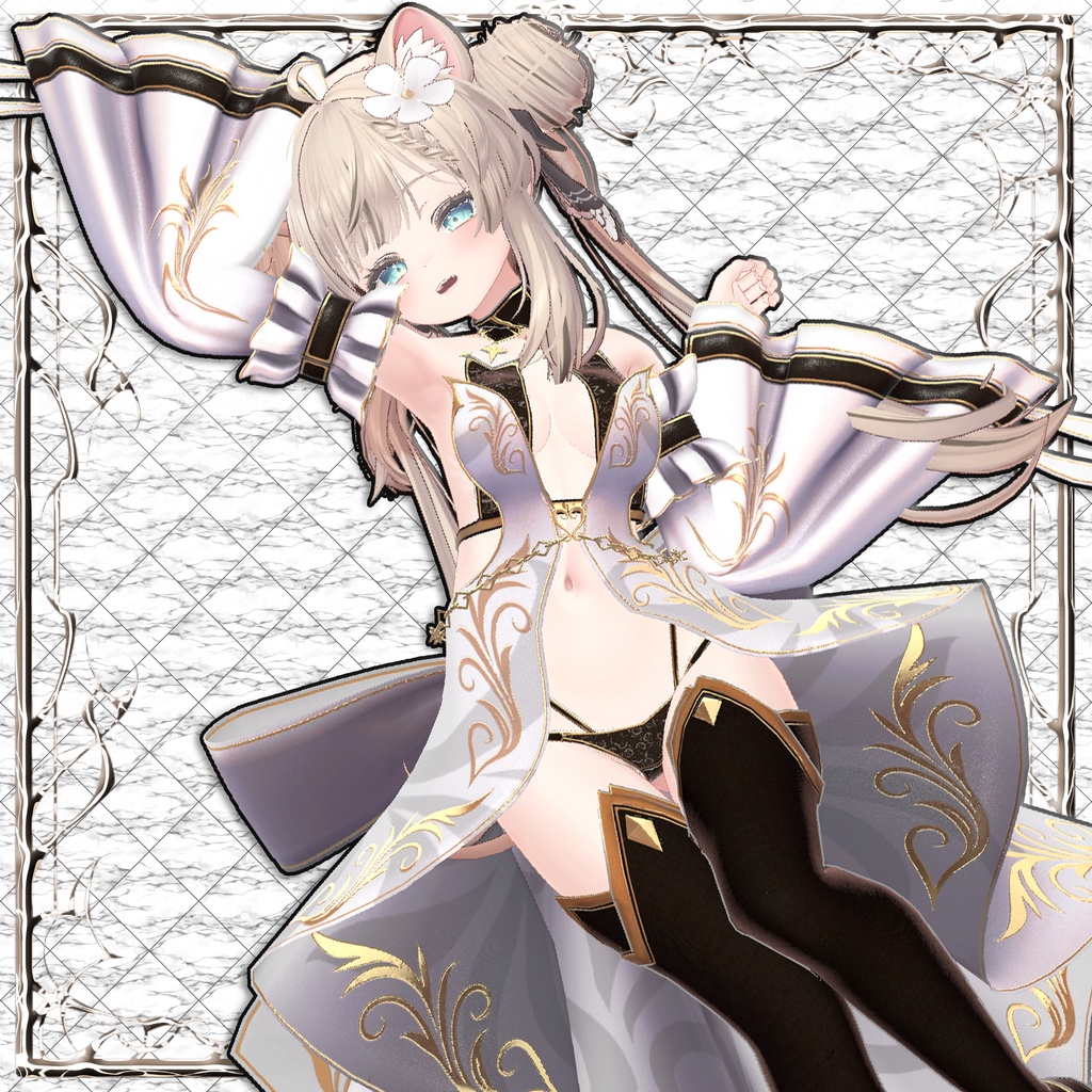 【15アバター対応】ギミック付き衣装『AurumFleurDress』