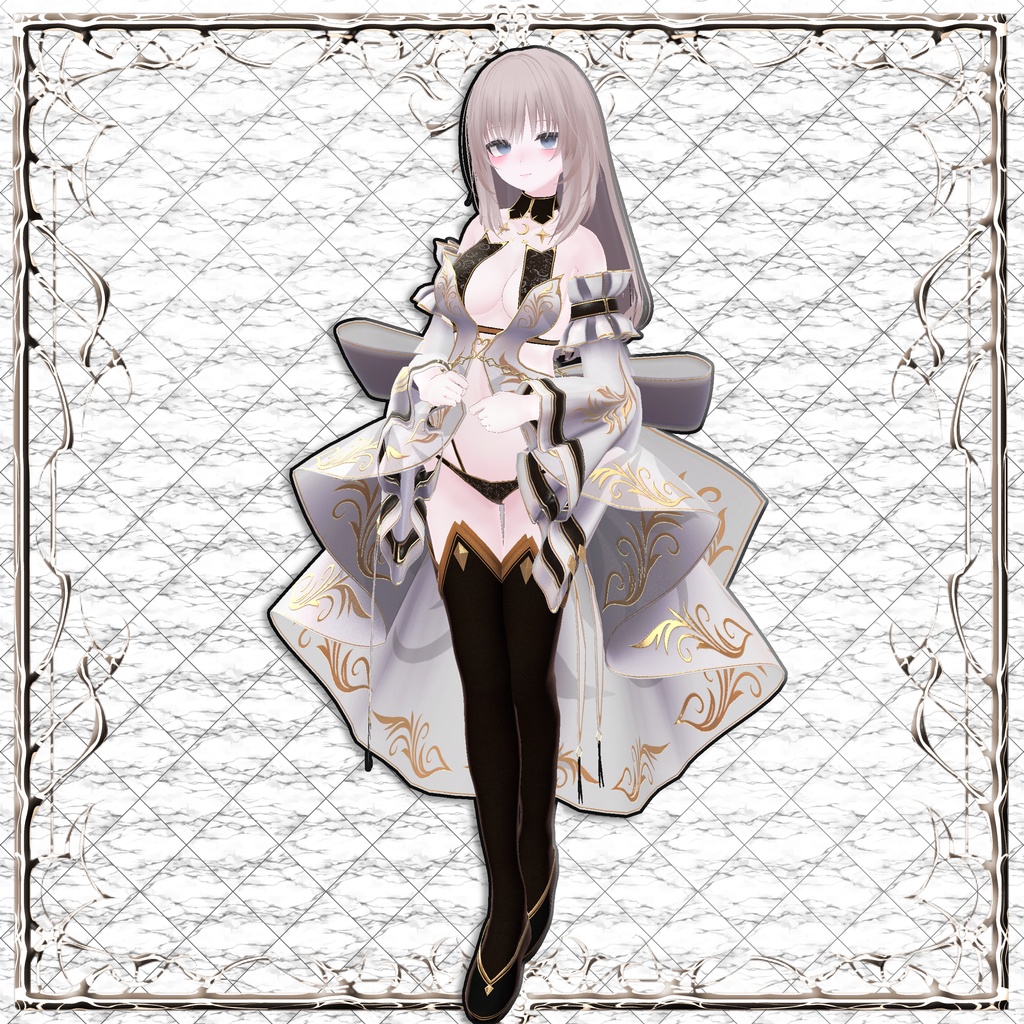 【15アバター対応】ギミック付き衣装『AurumFleurDress』