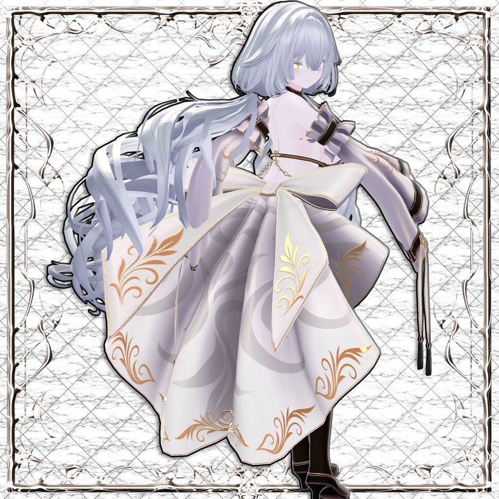 【15アバター対応】ギミック付き衣装『AurumFleurDress』