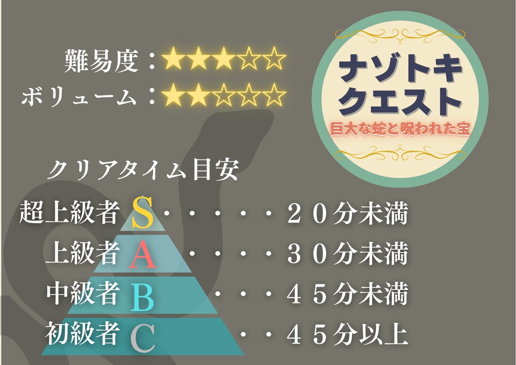 ナゾトキクエスト【巨大な蛇と呪われた宝】