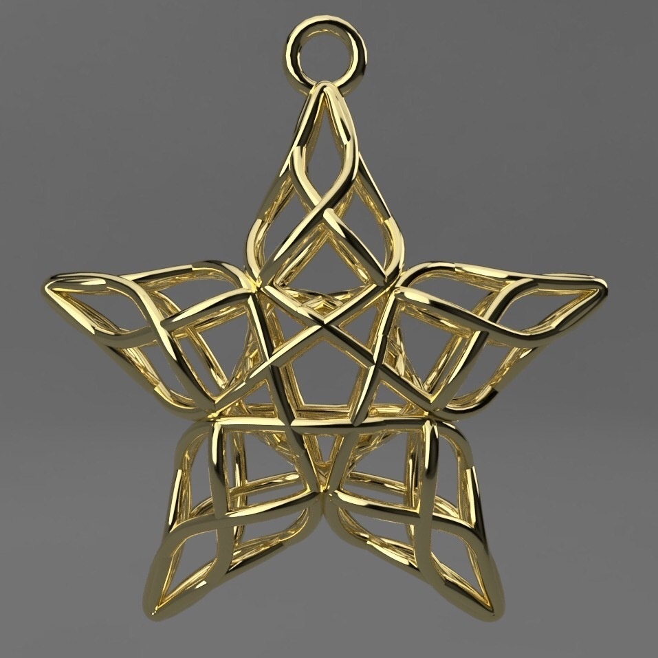 【3DCAD】星「STAR_Pendant」Φ42＆Φ21