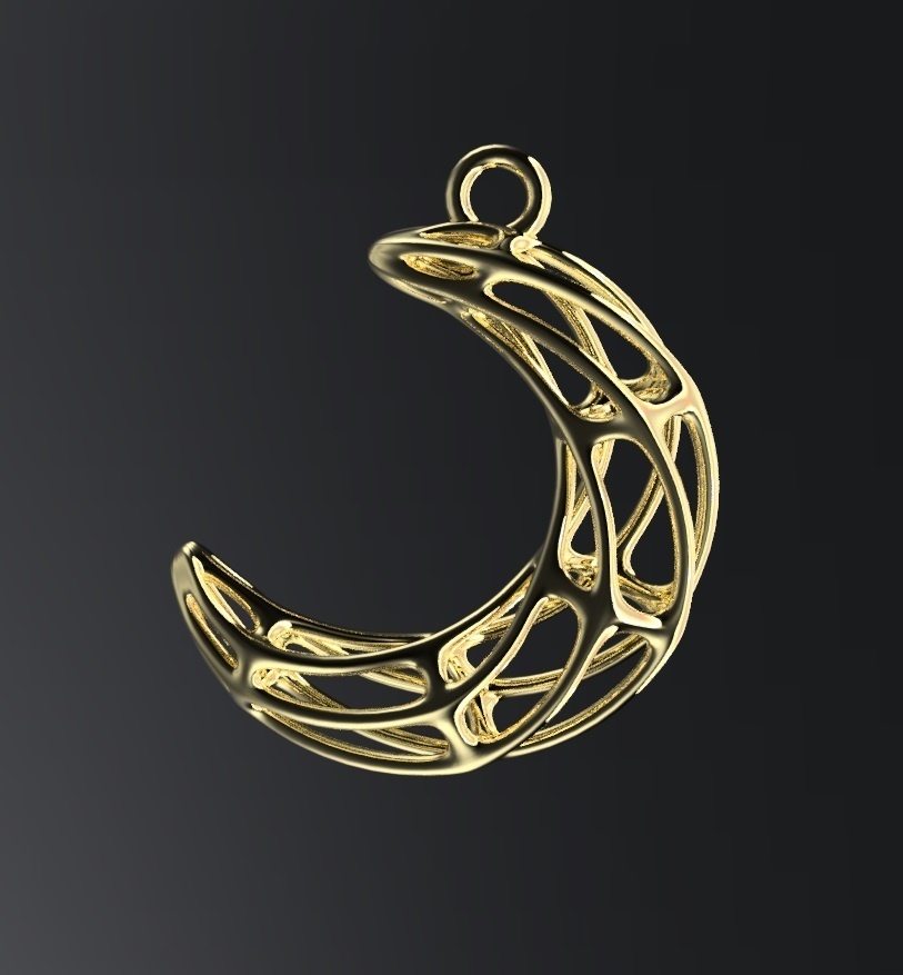 【3DCAD】月「MOON_Pendant」Φ41＆Φ21