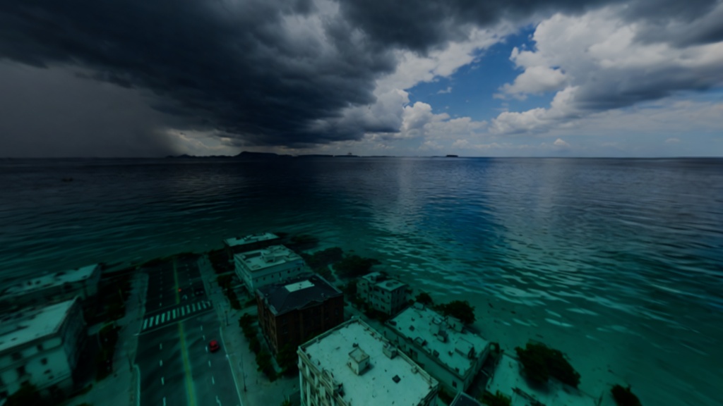 【360° Skybox】Submerged City - 2K Panoramic HDRI | 水没都市
