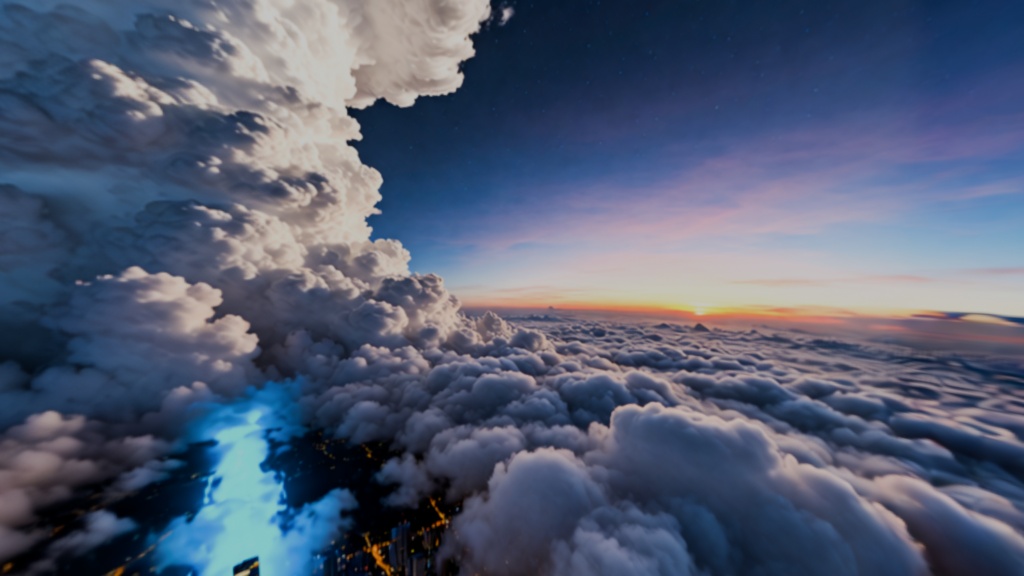 【360° Skybox】Cyber Chill Lounge Space - 2K Panoramic HDRI | サイバー・空中チル空間