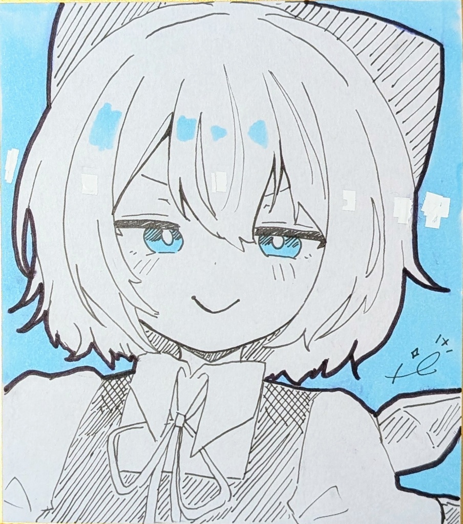 チルノ色紙