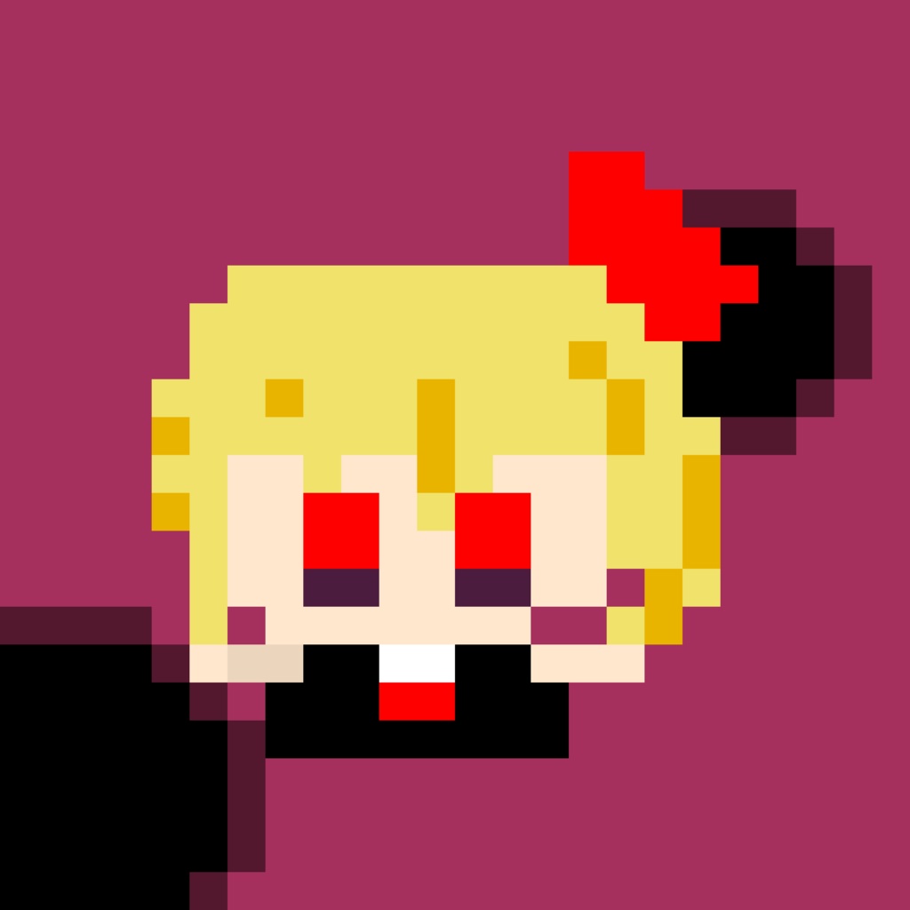 東方みにドットアイコン　ルーミア（背景あり・背景なし）