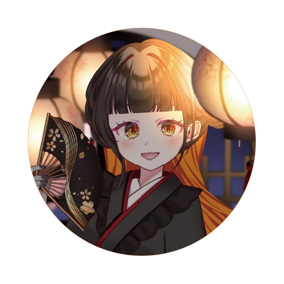 ハナトラノオ　缶バッジ　和服堕天使