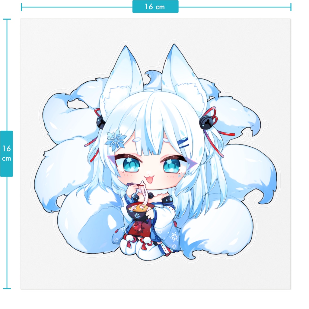 Charmがうどんを頬張るステッカー