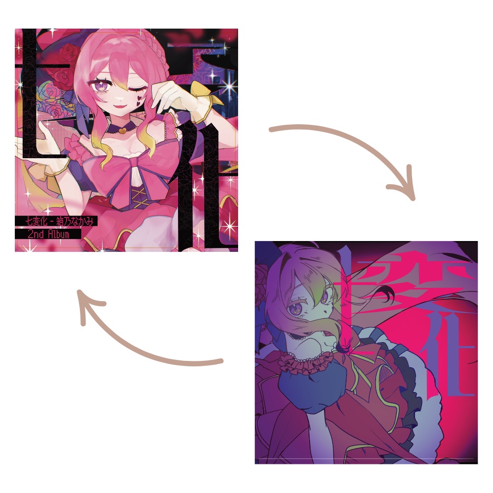 【 #箱乃なかみ七変化 】ジャケット両面アクリルキーホルダー