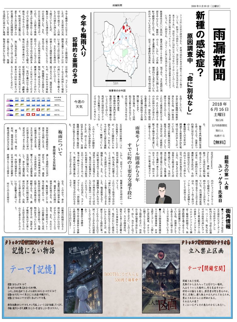 【クトゥルフ神話TRPG 6/7版】REvenge-降り止まない雨と一人の少女-