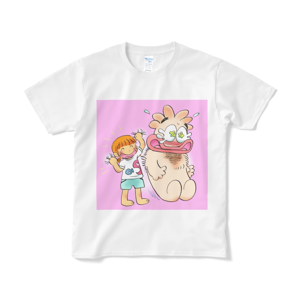 雪男の毛をむしる子 Tシャツ