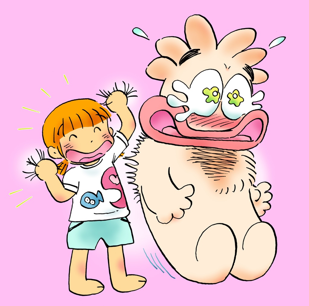 雪男の毛をむしる子 Tシャツ