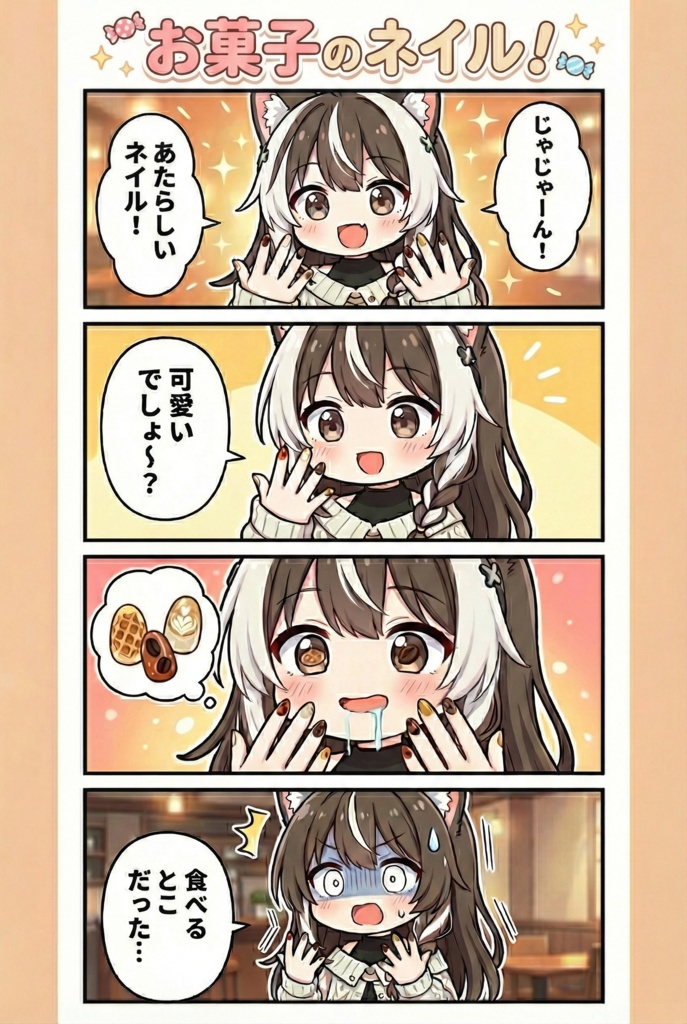 【MA対応】しなの専用 -Cafe Nail- カフェモチーフネイルチップ【VRChat】