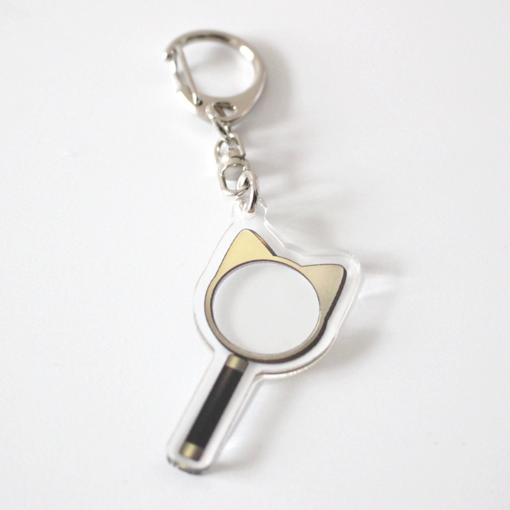 猫耳虫眼鏡アクリルキーホルダー