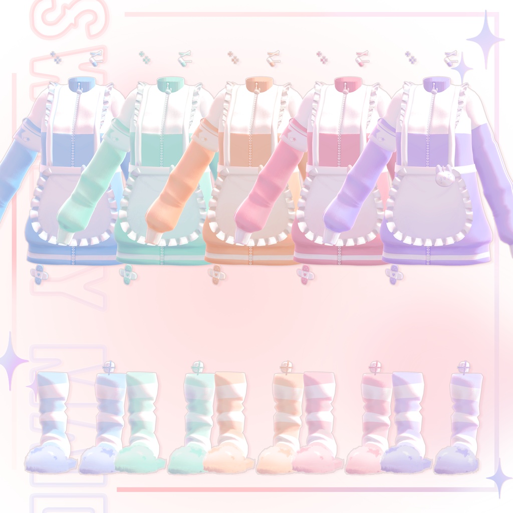 「 ライム対応 」‧₊⁺ Sweety casaul maid & Pixel kitten ‧₊⁺