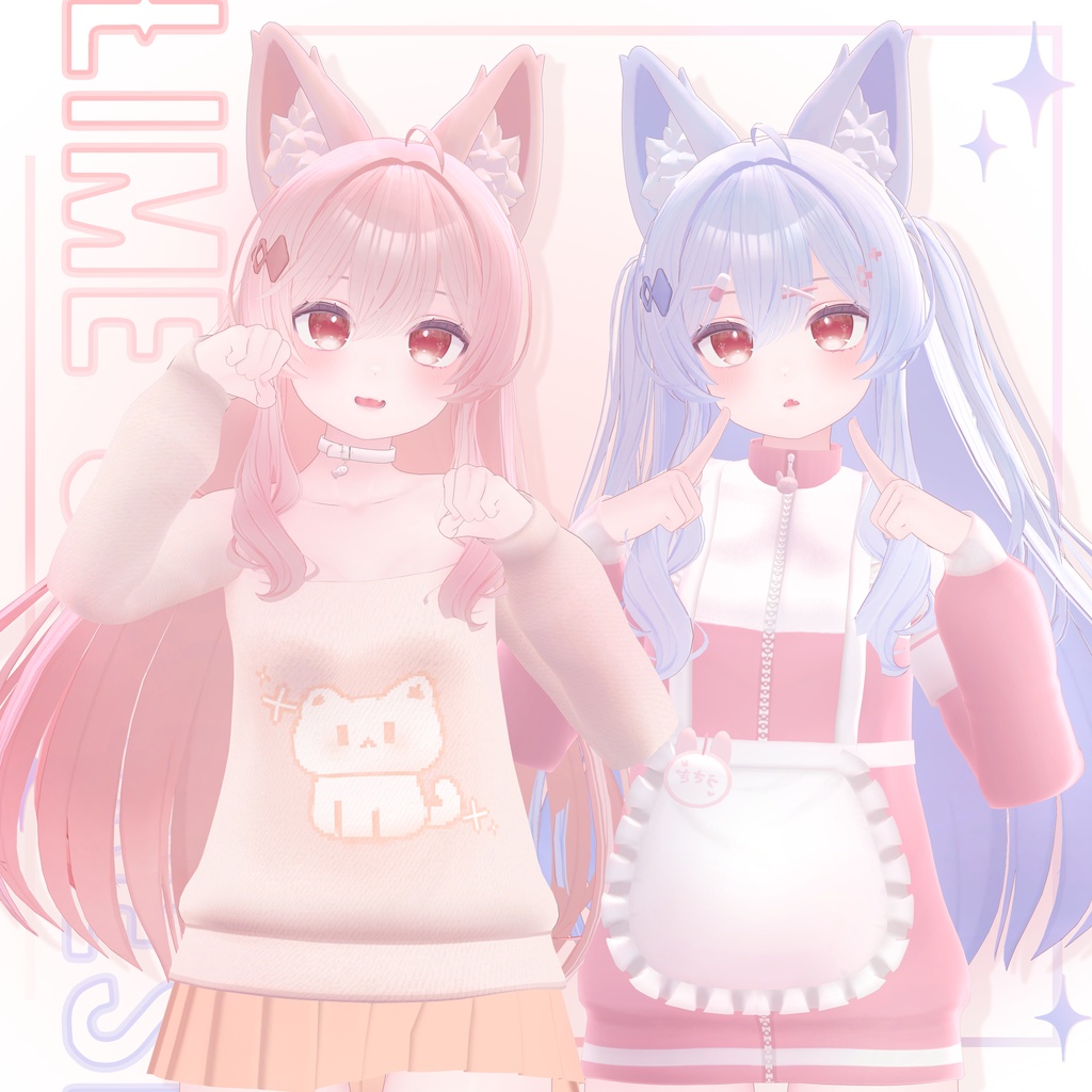 「 ライム対応 」‧₊⁺ Sweety casaul maid & Pixel kitten ‧₊⁺