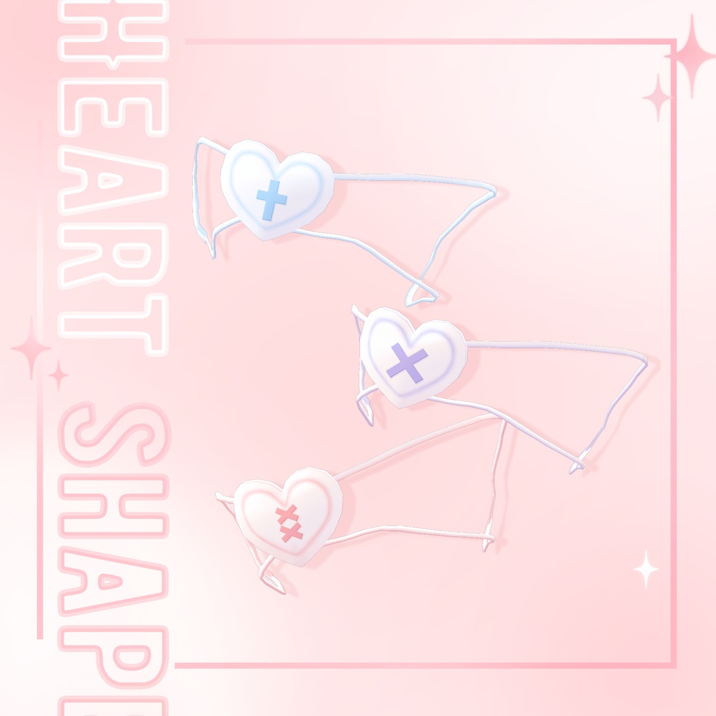 「 4アバター対応 」‧₊⁺ Heart shaped eye Mask ‧₊⁺