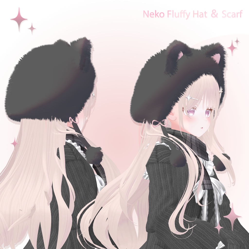‧₊⁺ Neko Fluffy Hat & Scarf ‧₊⁺
