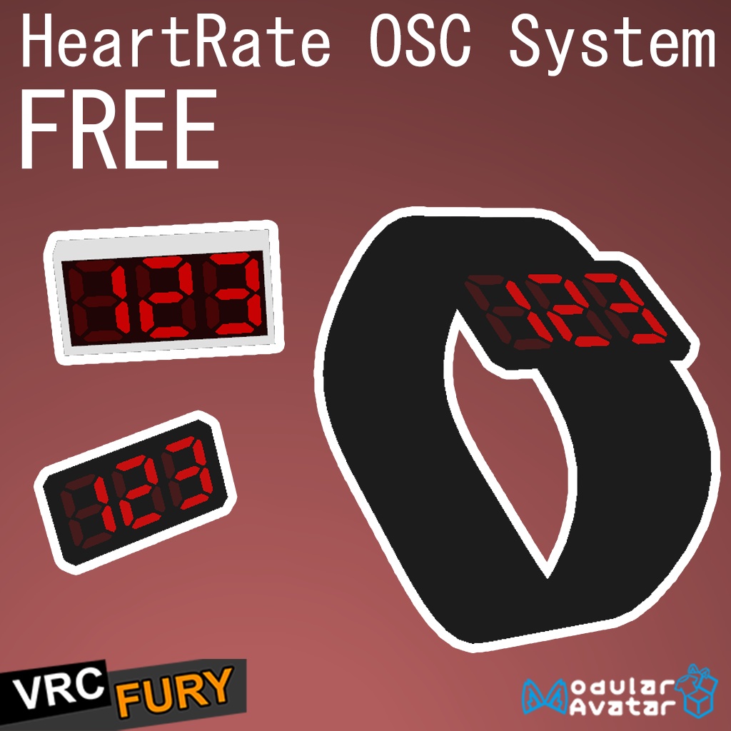 FREE HeartRate VRChat用 心拍数ディスプレイシステム