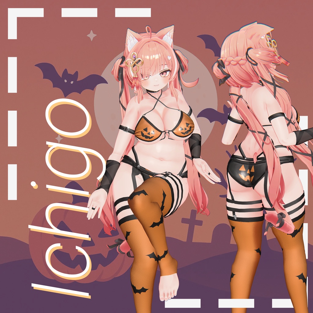 【ラシューシャ更新】【13アバター対応】 🎃ジャック・オー・チャーム (Jack-O'-Charm) ビキニセット