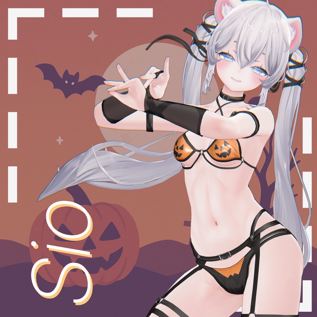 【ラシューシャ更新】【13アバター対応】 🎃ジャック・オー・チャーム (Jack-O'-Charm) ビキニセット