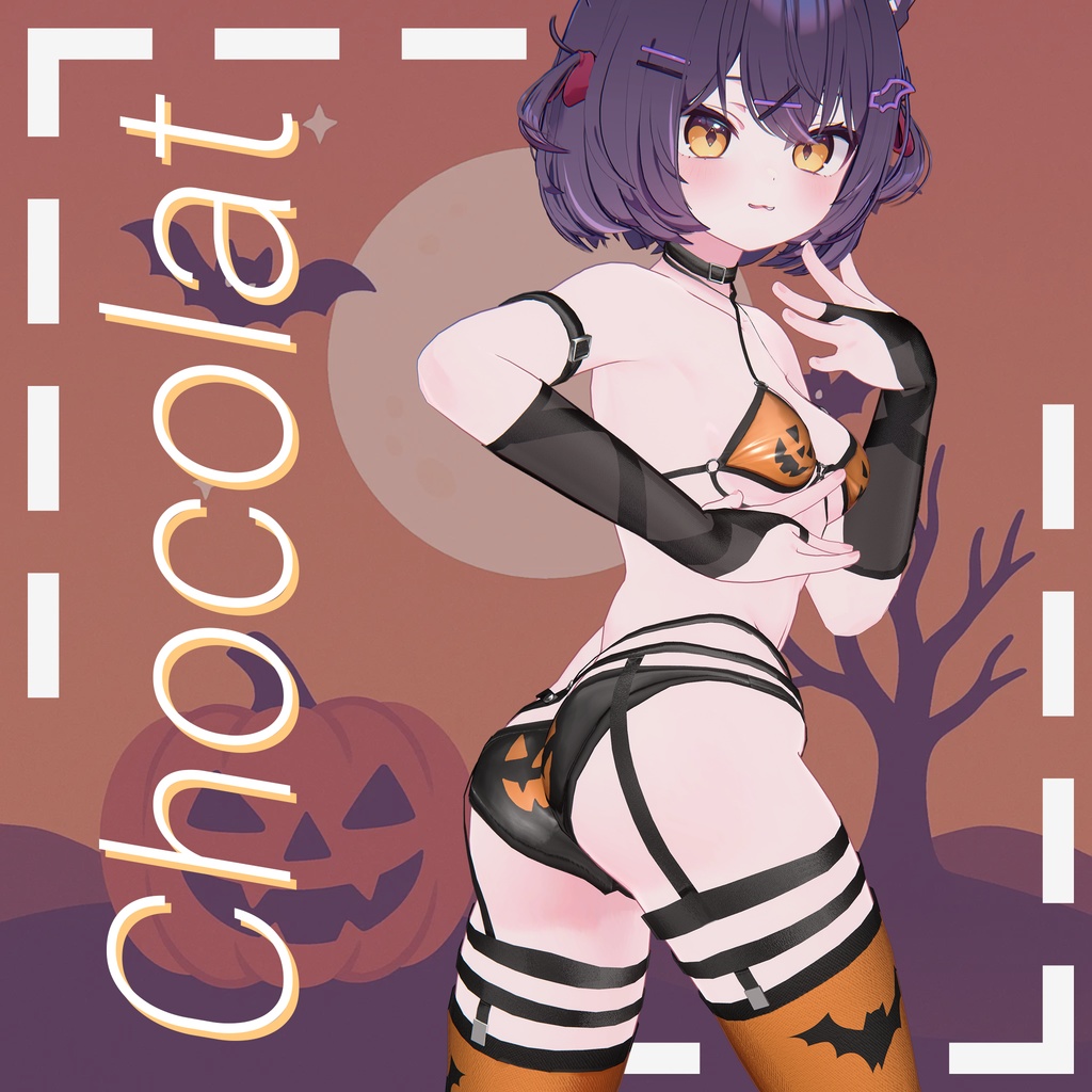 【ラシューシャ更新】【13アバター対応】 🎃ジャック・オー・チャーム (Jack-O'-Charm) ビキニセット