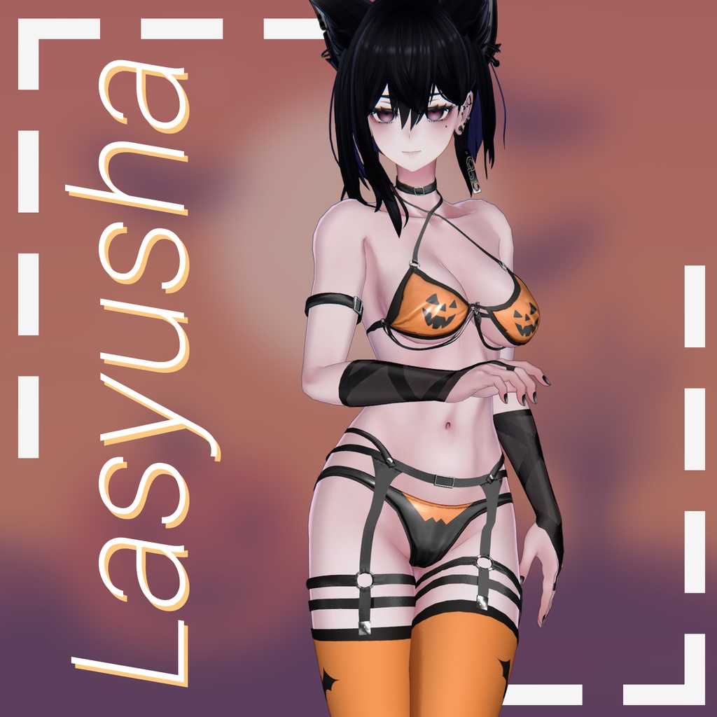 【ラシューシャ更新】【13アバター対応】 🎃ジャック・オー・チャーム (Jack-O'-Charm) ビキニセット